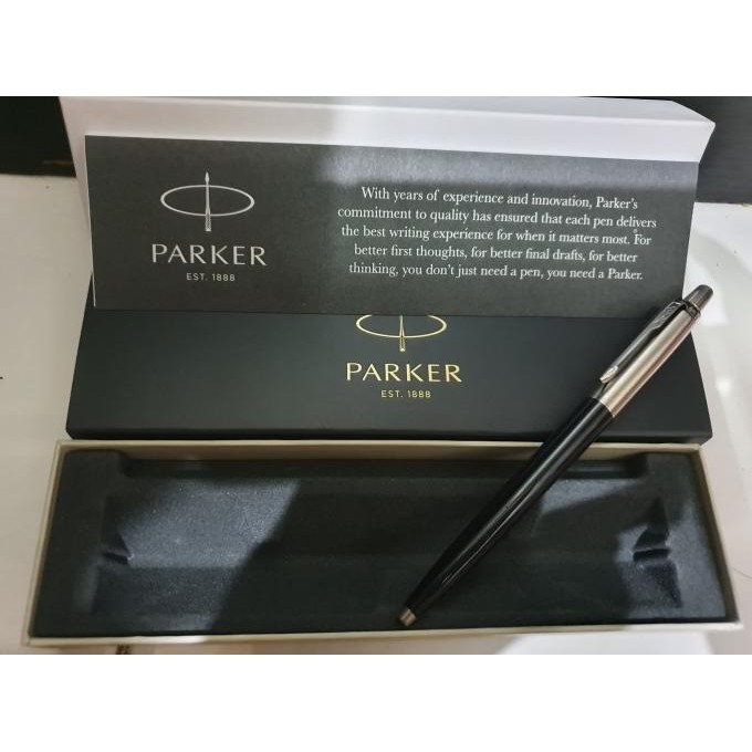

BEBAS ONGKIR - Pulpen Parker Jotter Ballpoint SPC Black CT Klip Silver