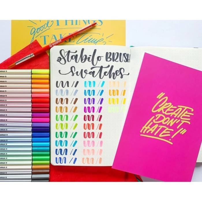 

T E R B A R U STABILO Pen 68 Brush Set 19pcs / Premium Marker Kuas Kaligrafi spidol