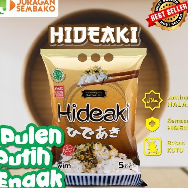 

Beras Jepang Hideaki 5Kg- Halal-Lengket Cocok Untuk Sushi