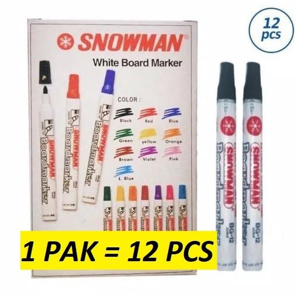 

(12pc) SPIDOL WHITEBOARD SNOWMAN BG 12 / SEPIDOL PAPAN TULIS ABG 12 TL