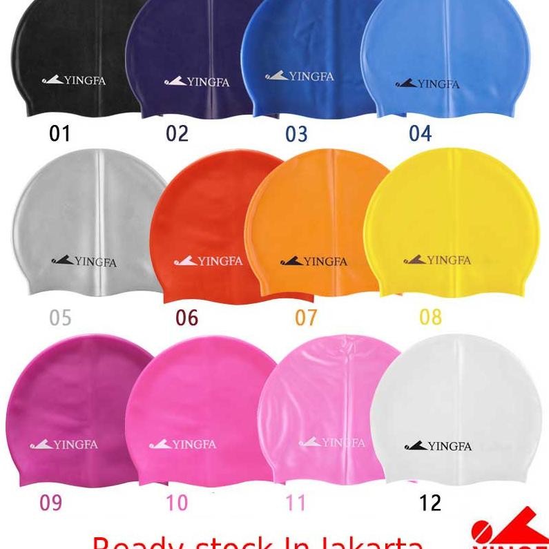 Ready Sto In JakartaYingfa Topi Renang Bahan Silikon Elastis Anti Air Untuk Pria/Wanita