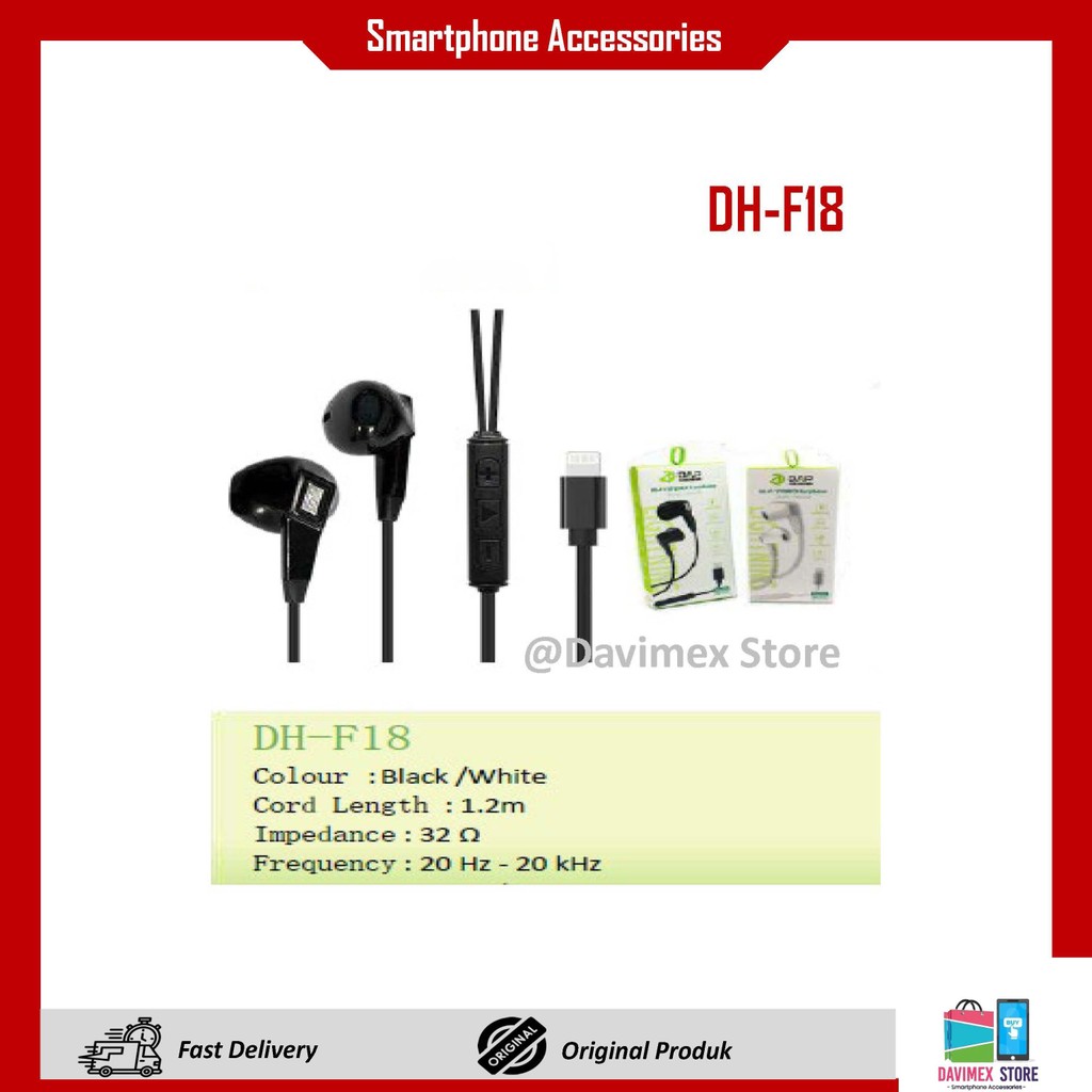 [ORI] DAP DH-F18 Headset DAP Kabel Type-C Packing Dus Satuan Headset