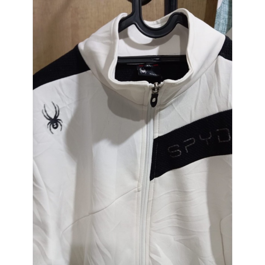 TRACKTOP-JAKET TRACKTOP BRAND SPYDER PRIA WARNA BROKEN WHITE