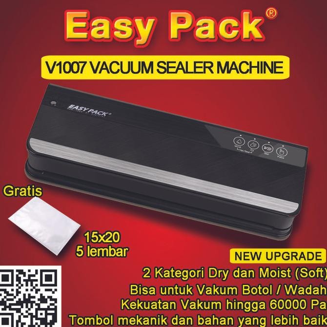 MESIN VAKUM MAKANAN VACUUM SEALER EASY PACK V1007 AUTOMATIS MANUAL PLASTIK ALAT VAKUM VACUM SEAL 221