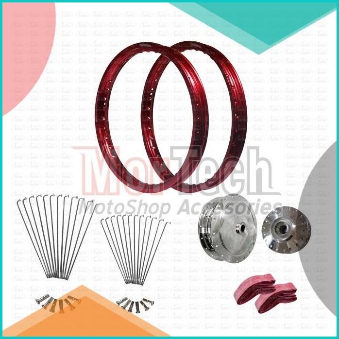 Paket Variasi Velg Pelek Rim Ring Jari 17-140/160 Takegawa Merah 140B