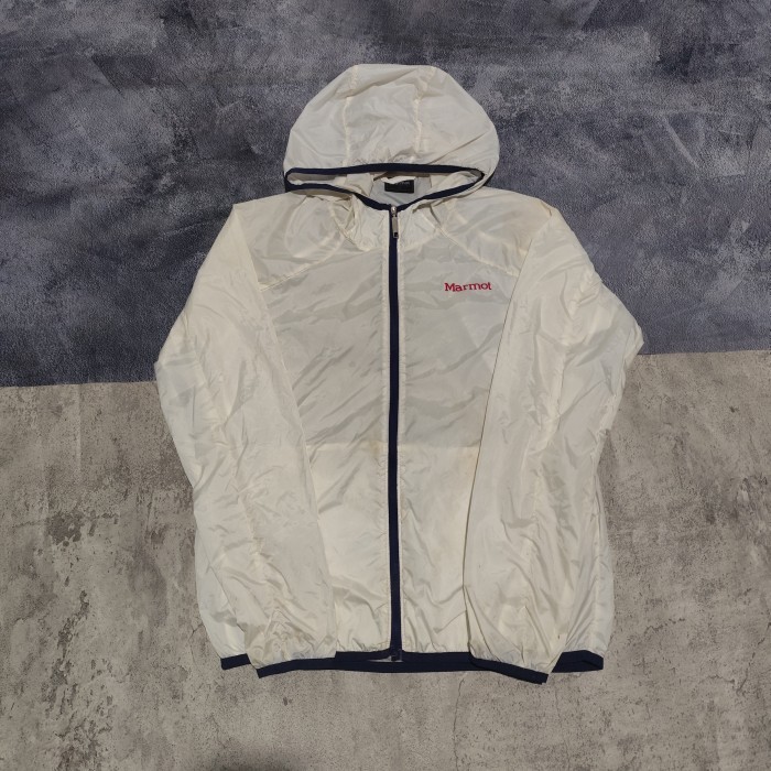 JAKET WINDBRAKER RUNNING OLAHRAGA MARMOT PUTIH