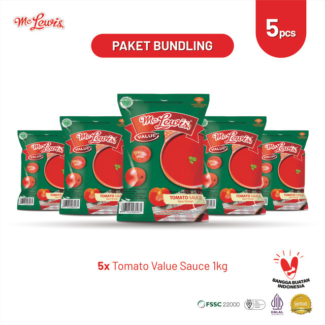 

[Paket Bundle] Mc Lewis Tomato Sauce Value 1Kg x 5 Pcs