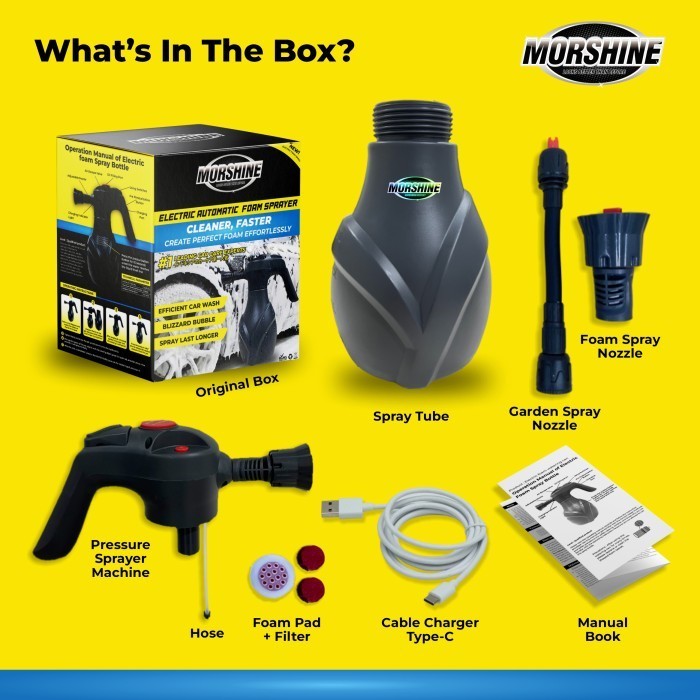MORSHINE Semprotan Busa Elektrik Steam Alat Cuci Motor Mobil Mesin Snow Wash Portable Cordless