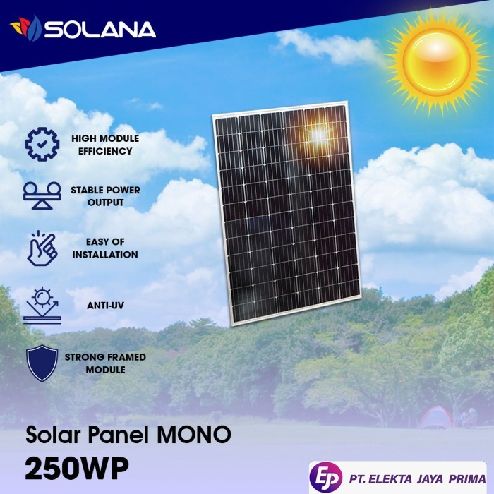 EJP SOLANA SOLAR PANEL MONO 250WP PV MODUL SOLAR CELL 250 WP MONO