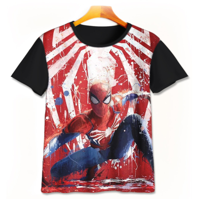 Baju Kaos Anak Anime - Kaos Game 3D Lucu - Kaos Printing Anime Spiderman Spiderman-7-designWD Limite