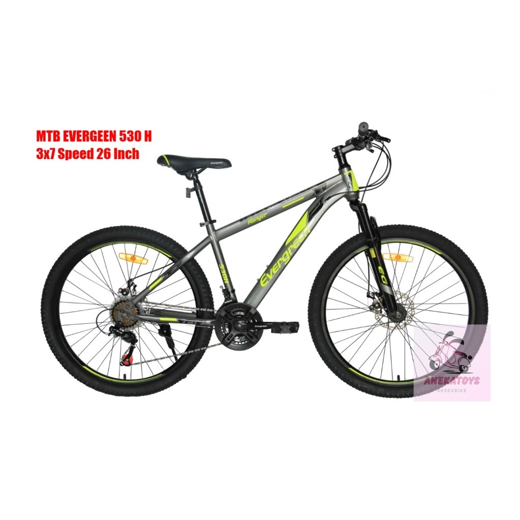 Sepeda Gunung Evergreen 530H MTB Remaja-Dewasa 3x7 Speed Hi-Ten Steel