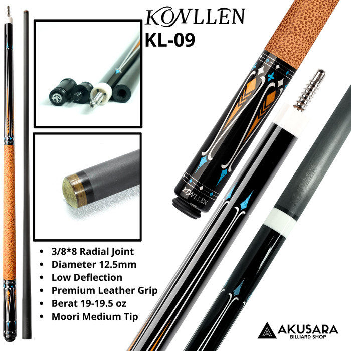 Promo Stik Billiard Konllen KL-09F Stik 12.5mm Carbon Fiber Cue