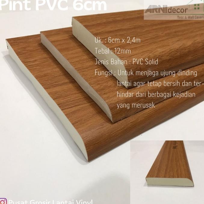 Plin Lantai PVC / Lis Tembok / Lis dinding /Lis vinyl pvc / Lis parket Kualitas Premium