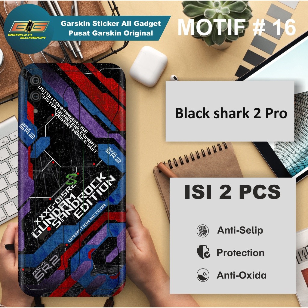 *2Piece* Black Shark 2 Pro Garskin Stiker Casing Custom Bebas Dan Bayar Ditempat