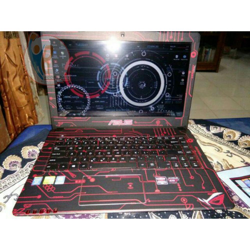 *2Piece* Laptop Asus A450l Circuit Garskin Stiker Casing Custom Bebas Dan Bayar Ditempat