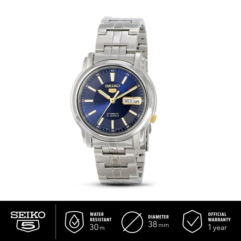 Jam Tangan Pria Seiko 5 SNKL79K1 Automatic 21 Jewels Stainless Steel Strap Original