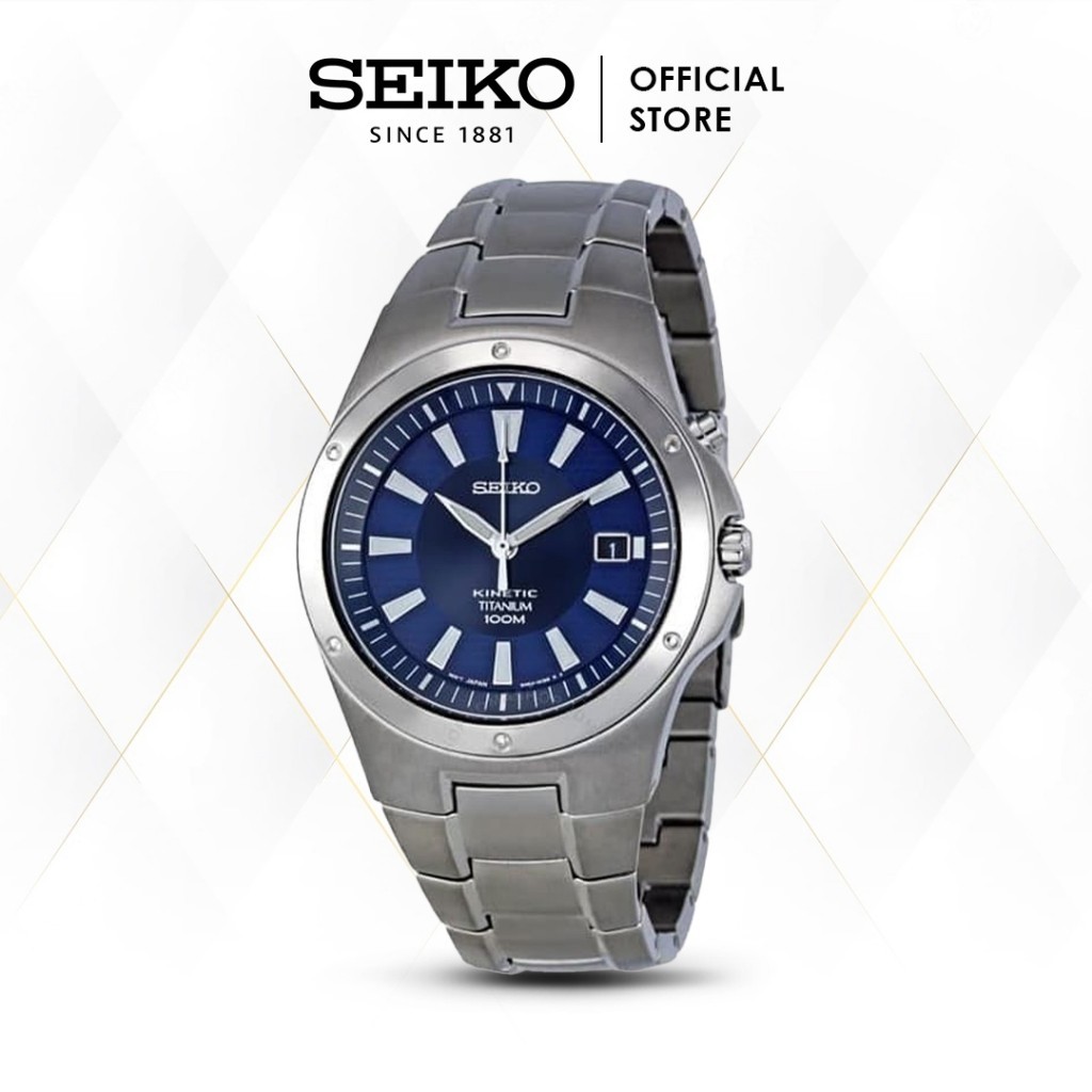 Jam Tangan Pria Seiko Kinetic Blue Dial Stainless Steel SKA395P1 Original