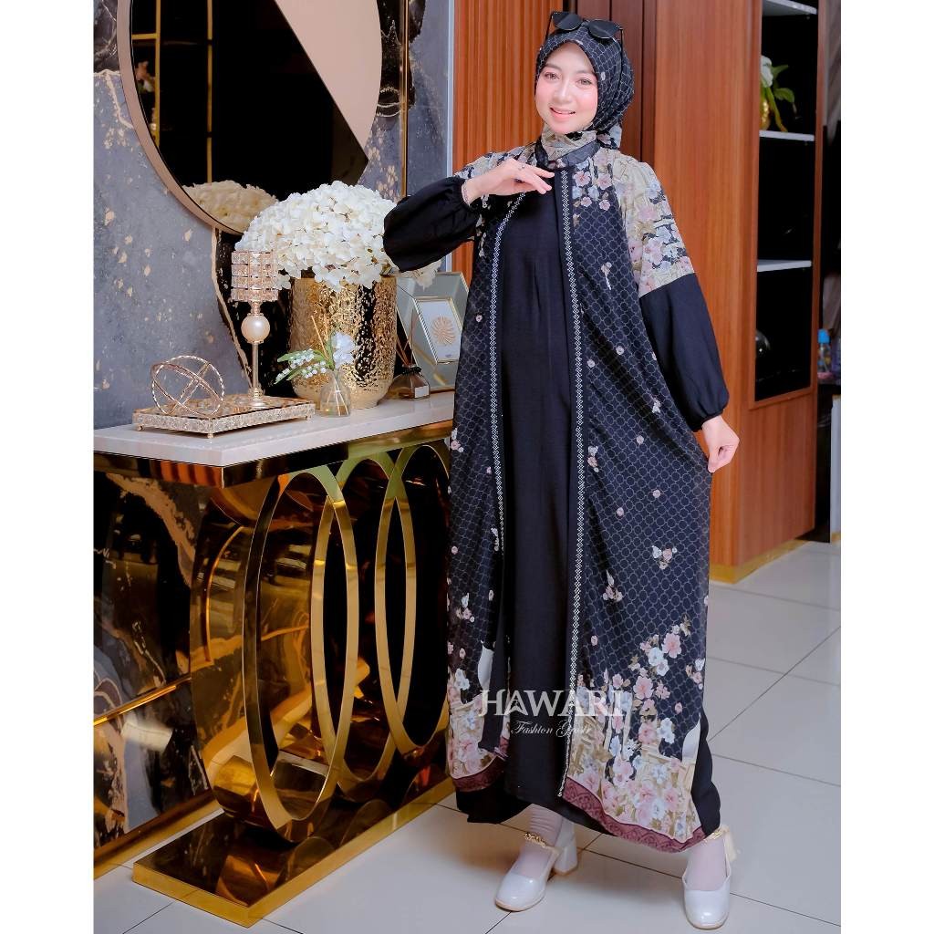 Gamis Terbaru Hawari - Gamis Set Hijab JS JUBAH SWAROVSKY Mewah