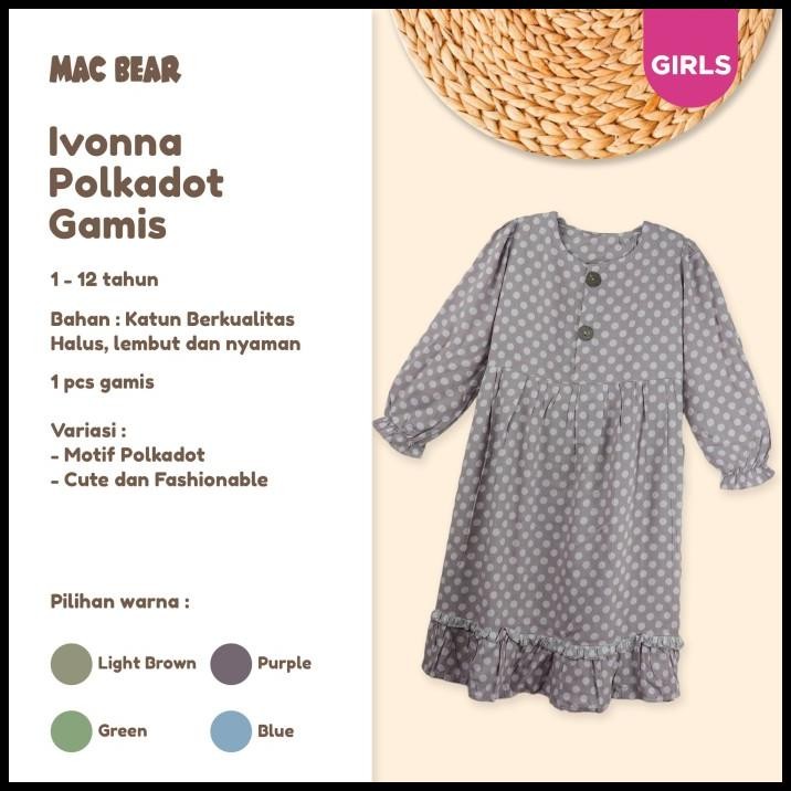 Macbee Baju Anak Perempuan Gamis Anak Muslim C Ivonna Polkadot