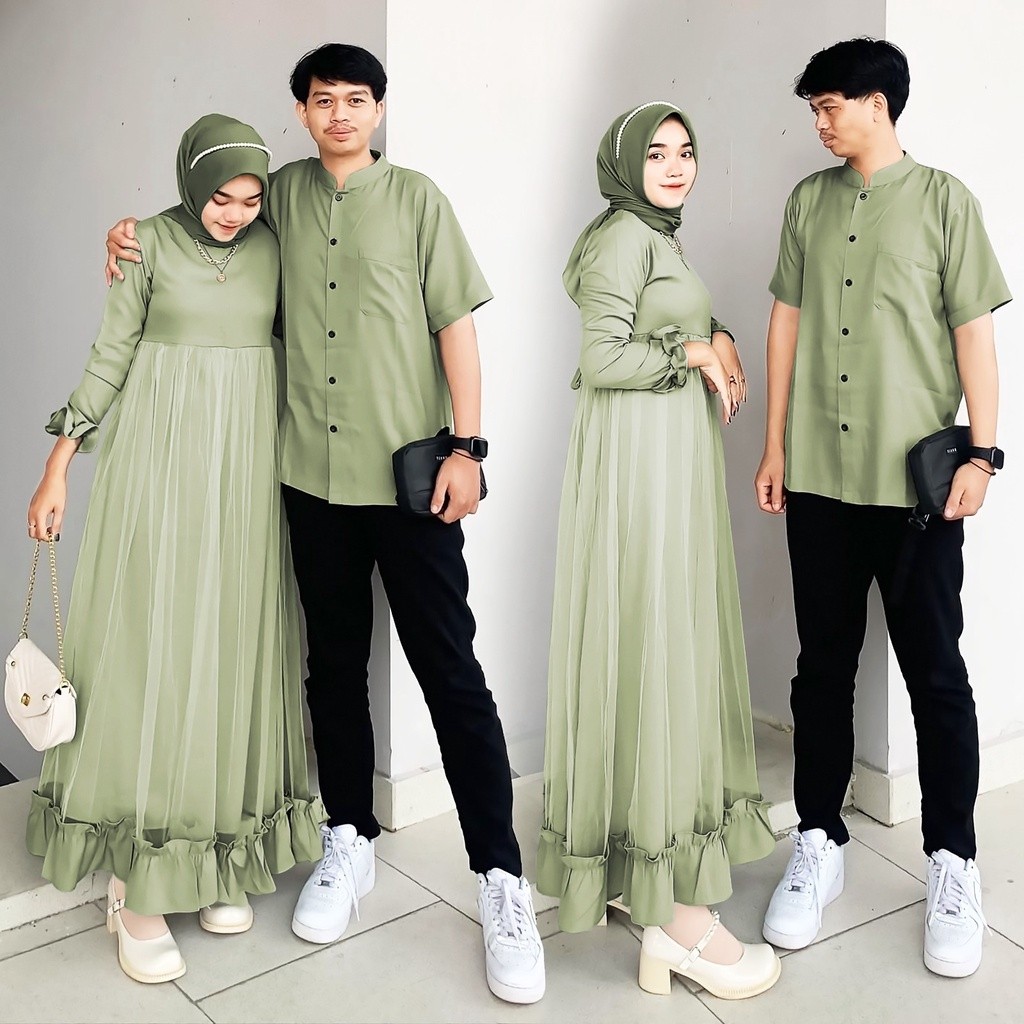 Gamis Cople Hari Raya Coupel Muslim Games Dewasa Oneset Copele Couople Seragam Syari Remaja Kondanga