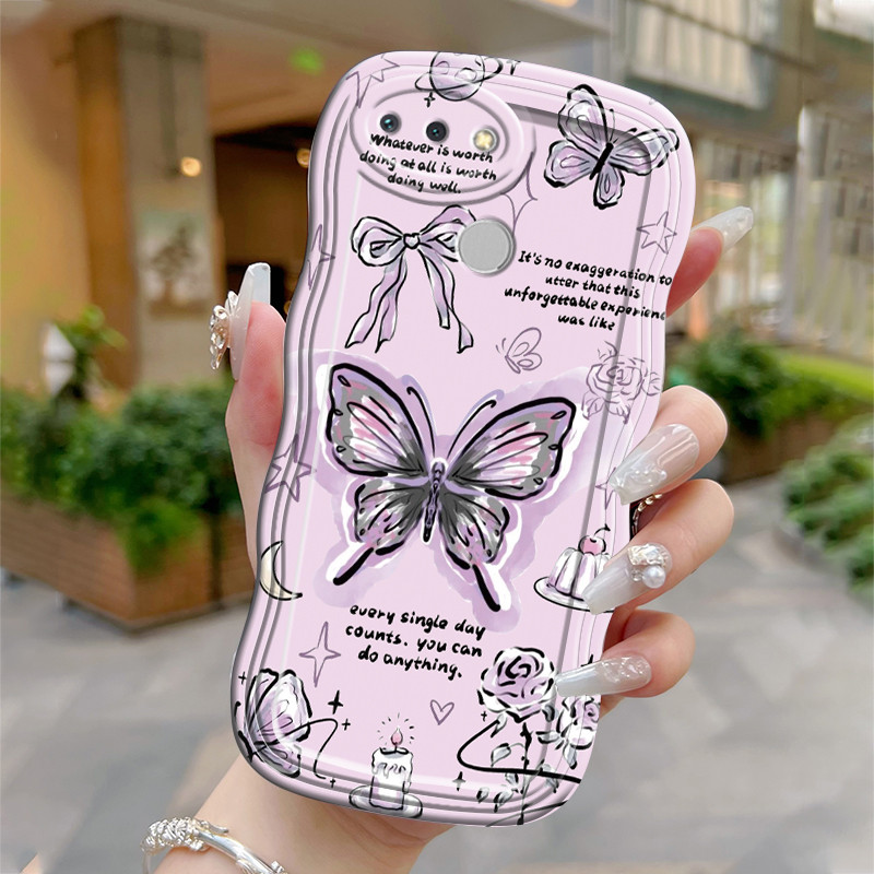 Casing Hp Untuk Xiaomi Redmi 6 6A Case Casing Softcase trendi HP Kesing ponsel pola kupu hitam penut