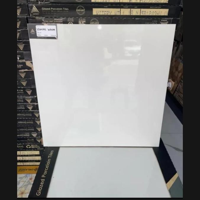 granit lantai 6060 arna vitery white/putih polos glossy H24C