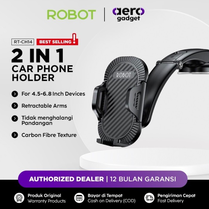 Robot Holder Hp Mobil Rt-Ch14 Car Phone Holder Dashboard (New Rt-Ch12)