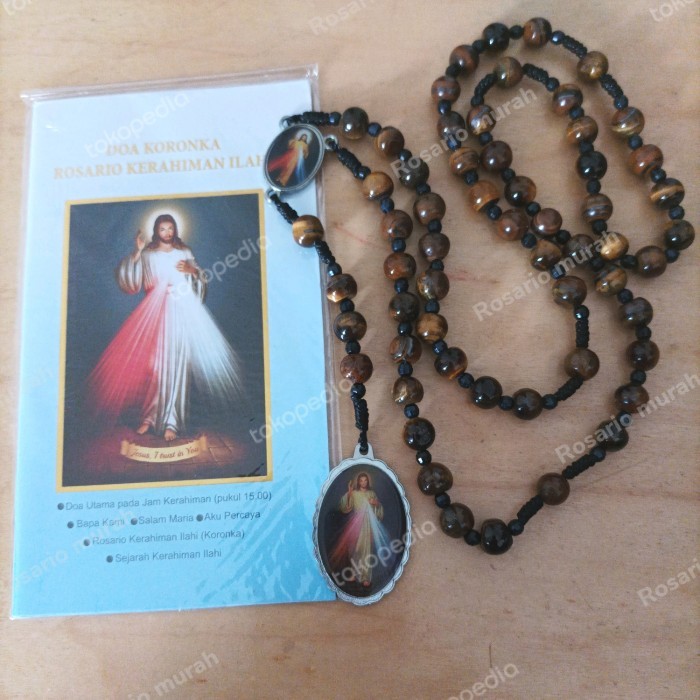 Kalung Rosario Batu Tiger Eye