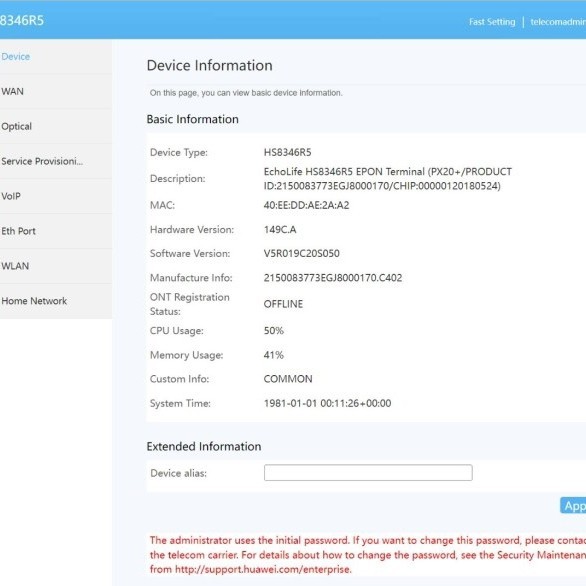 TERBARU ONT HUAWEI HS8346R5 GPON / EPON UNIT BERSIH BUKAN HS8145C5 HS8145C5, HG8245H5, HS8545M5,