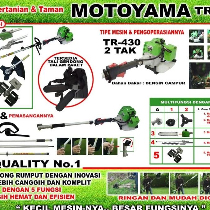 Pertukangan Mesin Potong Rumput Motoyama Tr 430 Dengan 5 Fungsi