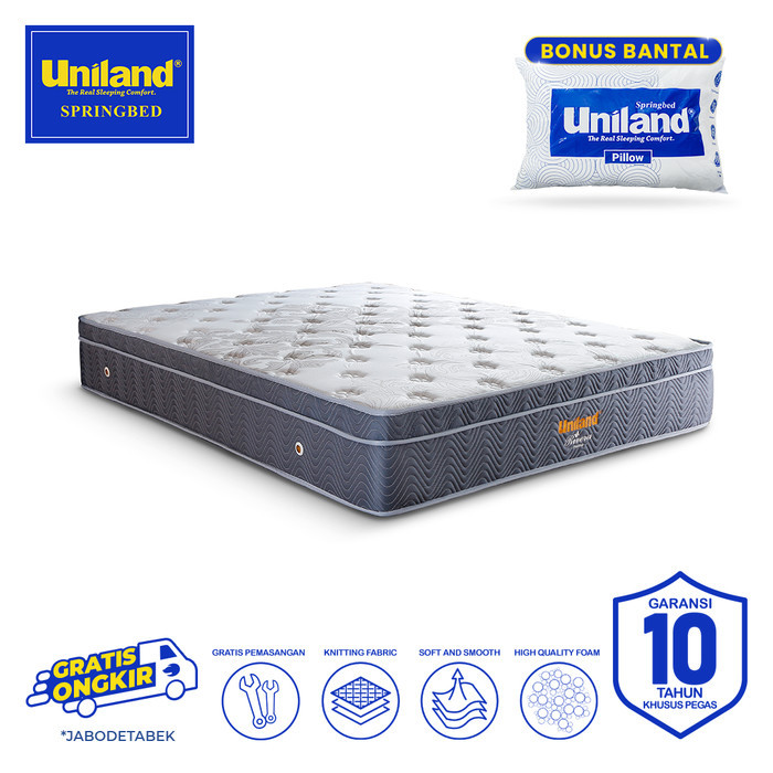 Uniland Springbed 160 x 200 Rivera Plushtop Paris Hanya Spring Bed - Grey