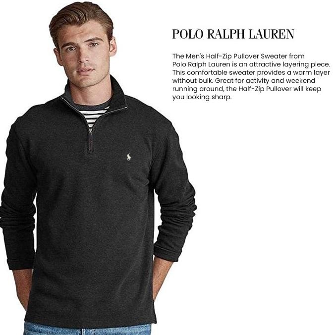Polo Ralph Lauren Pullover Half Zip Sweatshirt Army Heather Kode 1291