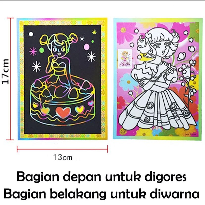 

KERTAS MAGIC SCRATCH NOTE / KERTAS GAMBAR GORES GOSOK ANAK MAGIC RAINBOW SCRATCH PAPER GOODIE BAG