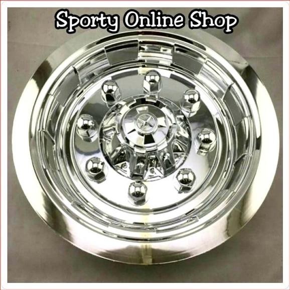 TUTUP DOP RODA TRUCK CANTER DOUBEL BAN BELAKANG WARNA CROME