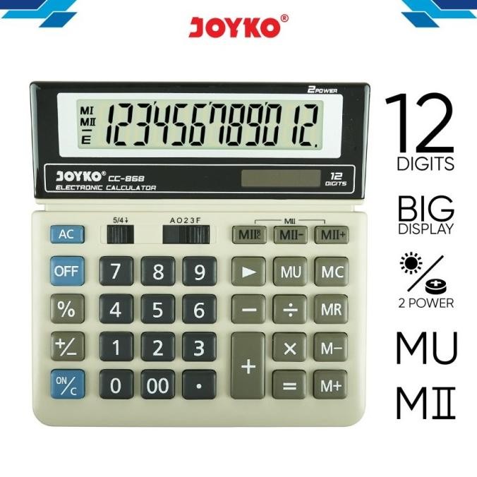 

Kalkulator Besar 12 Digit Joyko CC-868 Big Display Kalkulator Dagang LTF