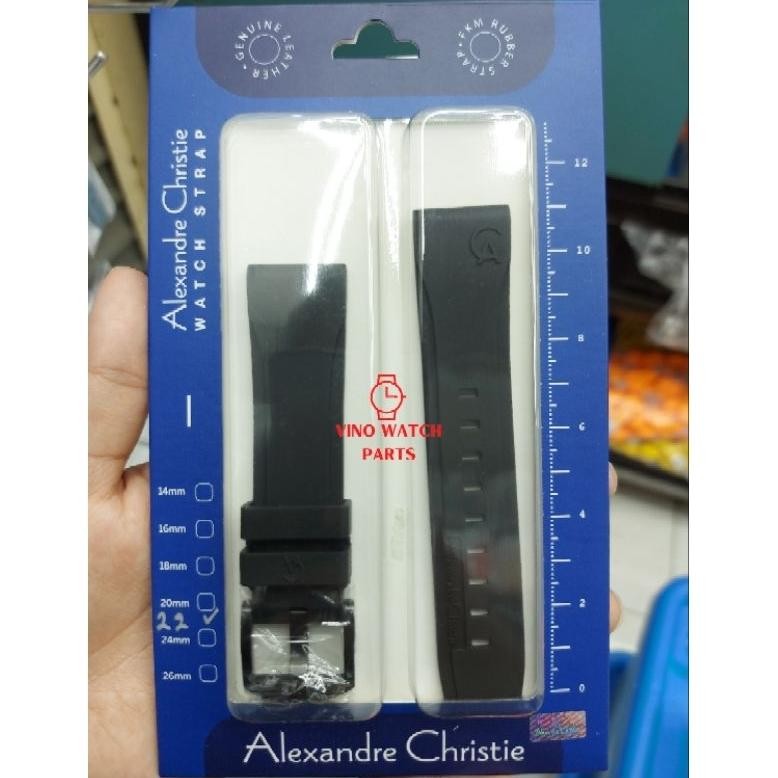 ad-56 ORI  Strap Tali Jam Tangan Rubber Alexandre Christie Original 100% Untuk Pria Karet Kualitas A