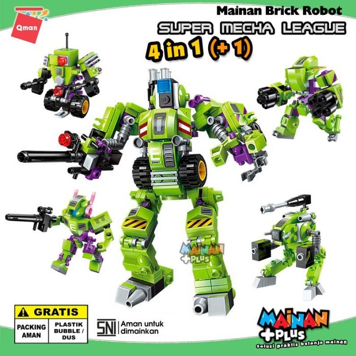 MAINAN LEGO ANAK LAKI LAKI QMAN BRICK ROBOT SUPER MECHA LEAGUE KOMPLIT