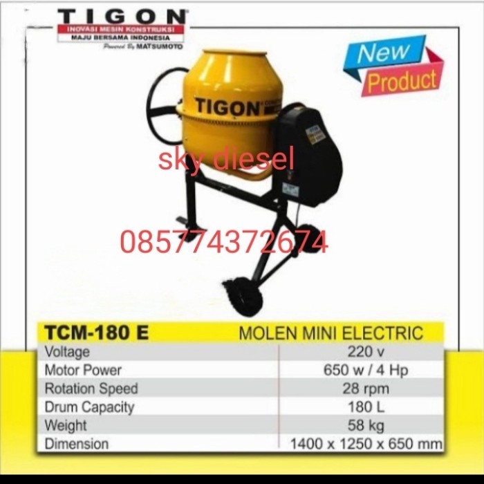 READY mesin molen mini elektrik TIGON TCM-180L