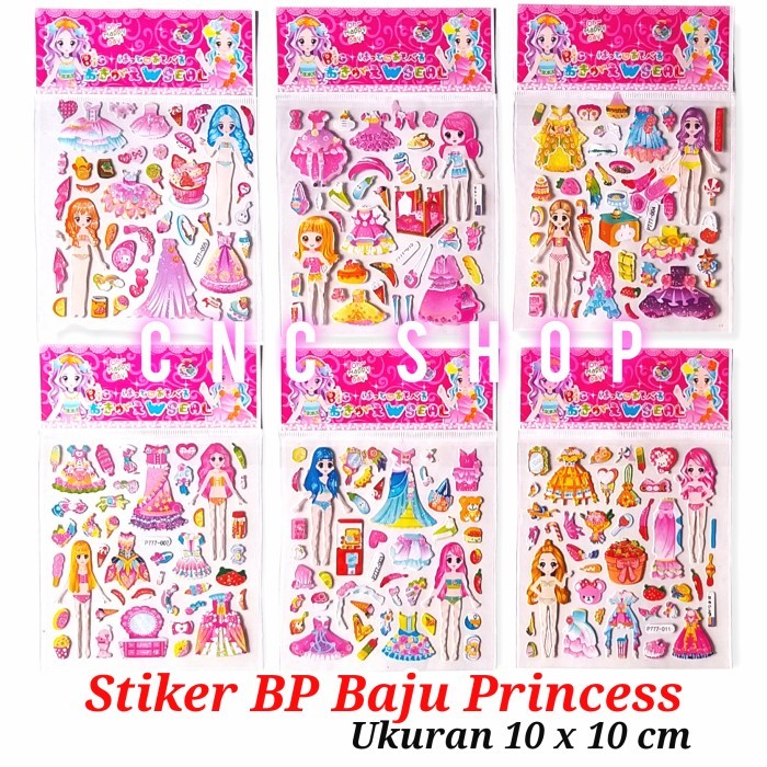 

Stiker BP Baju Princess Layar 10x10cm Mainan Sticker Anak Perempuan