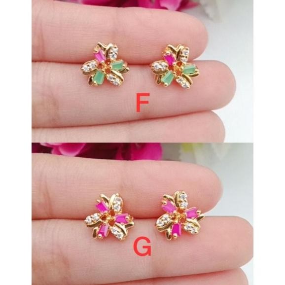 SALE promo anting giok batu giok Mirah lapis emas 20 motif yl-24