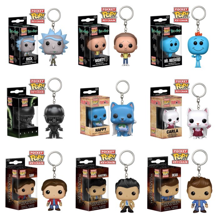 Funko POP Keychain (Rick & Morty, Alien, Fairy Tail, Supernatural)