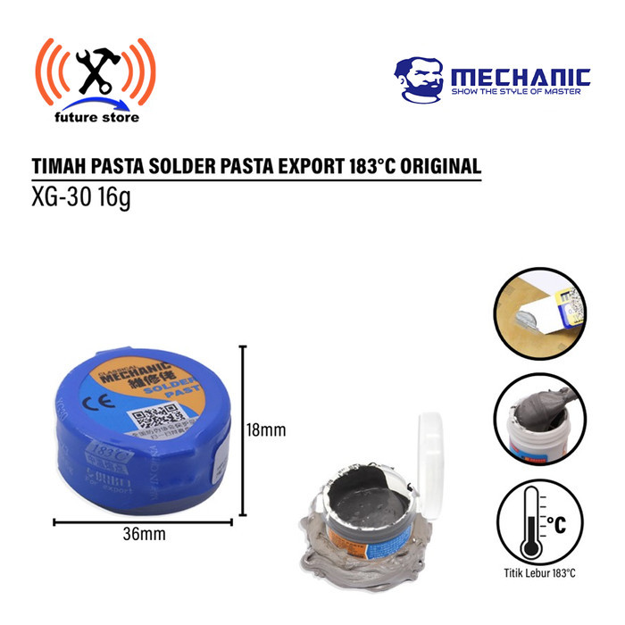 Mechanic XG Series Pasta Solder Timah 183°C untuk PCB dan Elektronik