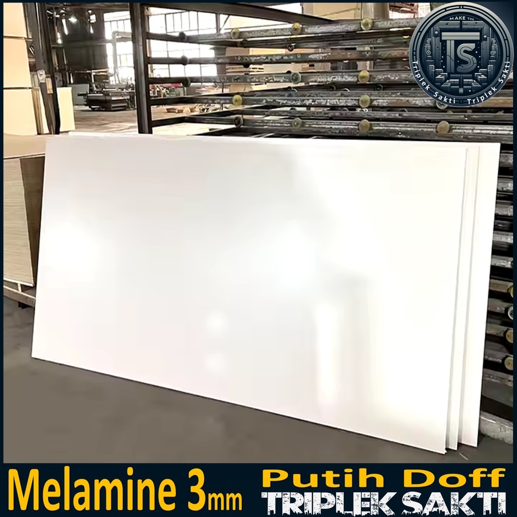 Triplek Melamin Putih 3mm 20x180 cm | ISI 4 LEMBAR | Putih Doff 1 Muka | Melamin 3mm 180x20 cm
