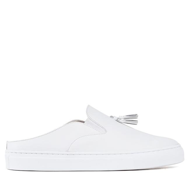 Prabu - Tania All White Sepatu Sendal Sneakers Kulit Wanita-Putih