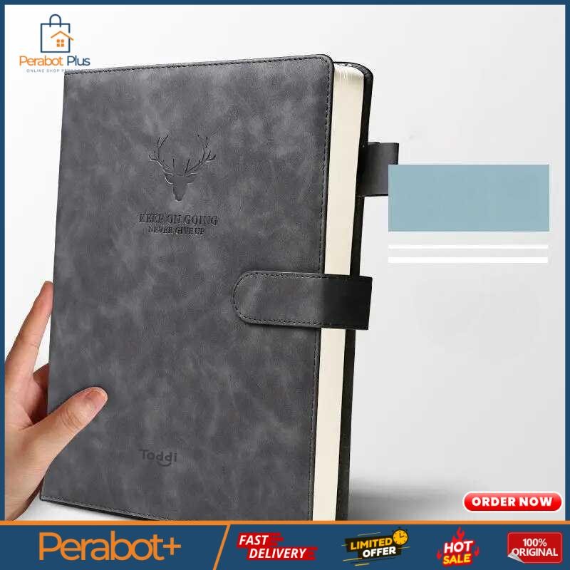 

Buku Catatan Harian Notebook Cover Kulit Magnetic Buckle - TL4