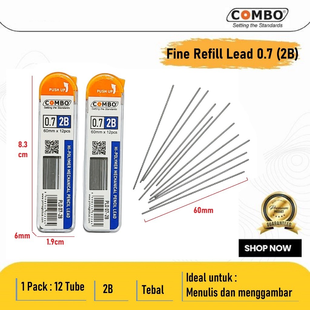 

Pensil Isi Pensil Mekanik Refill Pensil Mekanik 0.7 (2B) Mechanical Pencil Lead Anak