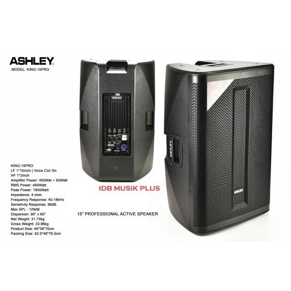 Speaker Aktif 15 Inch Ashley King15pro King 15pro Original Ashley