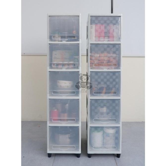 

TERBARU - Lemari Cabinet Plastik Serbaguna Pintu Transparan Club Flip