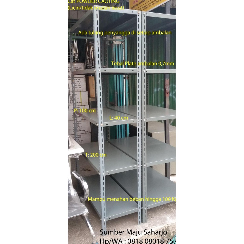 

TERBARU - Rak Besi Arsip Rak Gudang Lemari Arsip Uk. 100x40x200 cm MURAH GROSIR