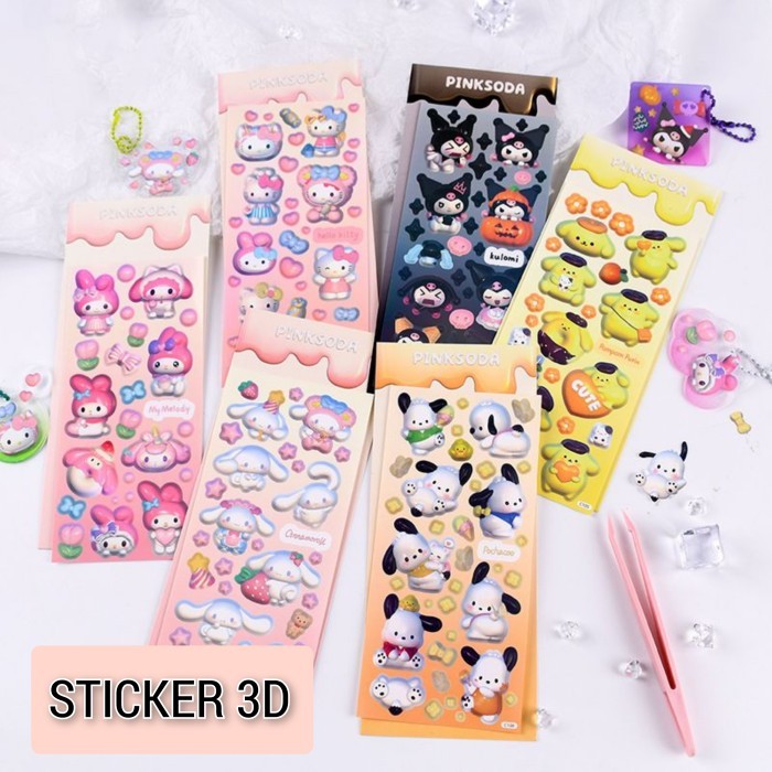 

STICKER MOTIF KARTUN SANRIO,KUROMI PREMIUM 3D BLINK STICKER DEKORASI